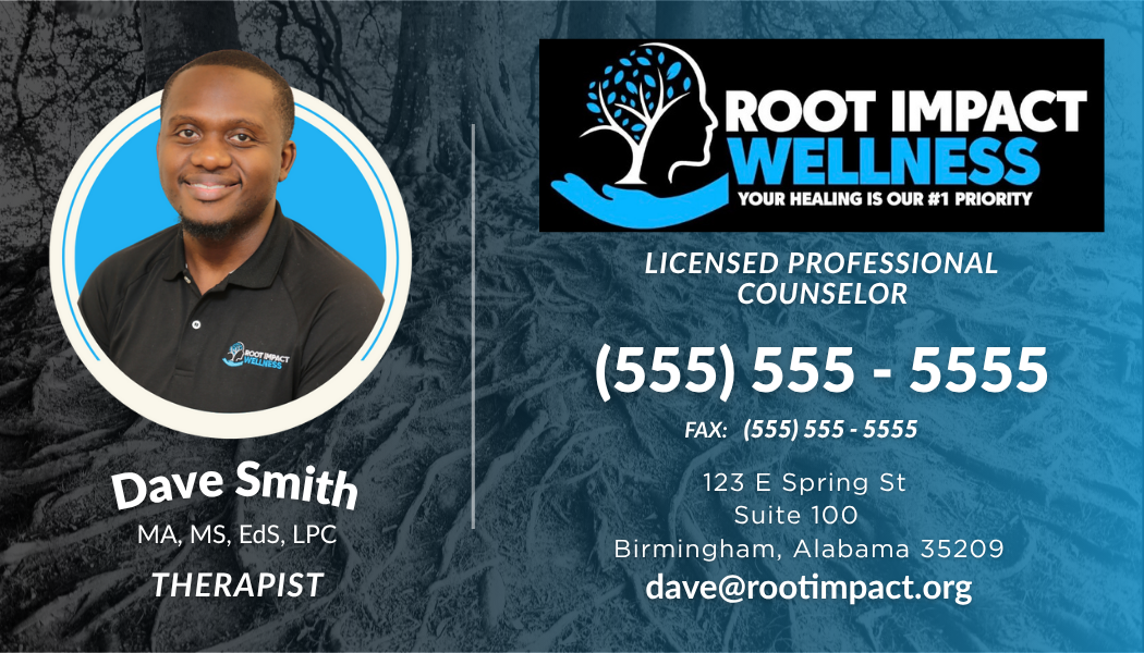 Root Impact Wellness business card design